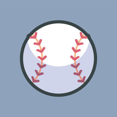 Obraz premium base ball with outline flat vector design.