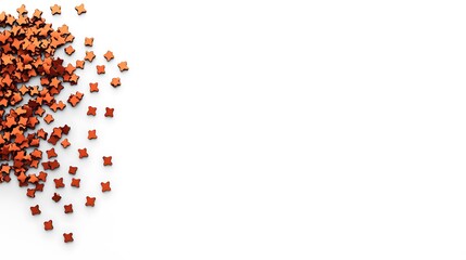 Orange star shapes scattered on white background