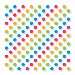 Vector design of small colored balls with shadow and white background