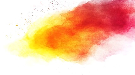 Abstract Watercolor Wash in Yellow Orange and Red Hues