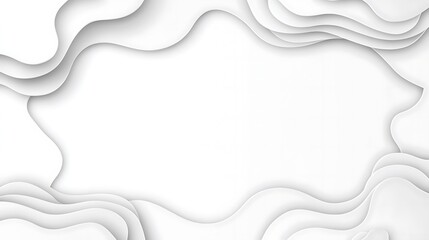 Abstract White Wave Papercut Design Background