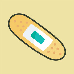 medical bandage with outline flat vector design.
