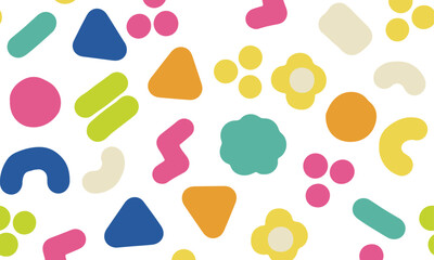 カラフルな図形のシームレスパターン