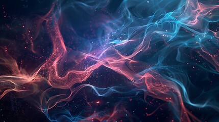 Futuristic technology wave background with glowing particles
