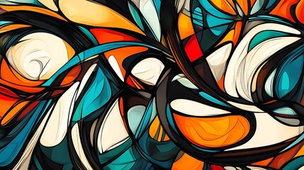 Abstract Swirling Forms in Vibrant Hues