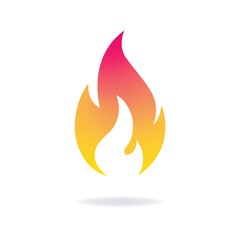 Vector design of flame in gradient orange colors