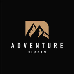 Mountain Logo, Nature Landscape Vector, Premium Elegant Simple Design, Illustration Symbol Template Icon