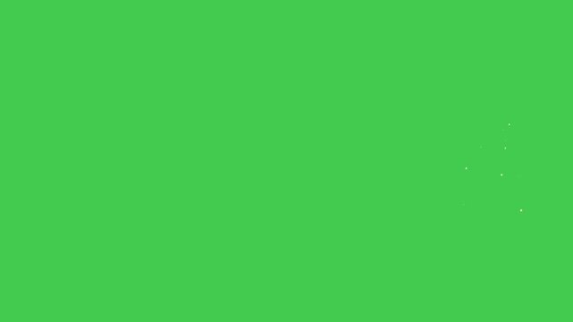 Gold sparkle spiraling in front of green screen chroma key. Bright glitter effect celebration animation.