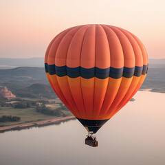 Obraz premium hot air balloon flying above the waters