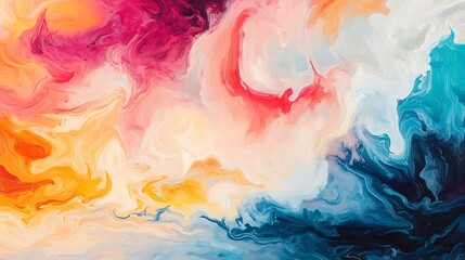 Abstract Swirling Colors Paint Artwork