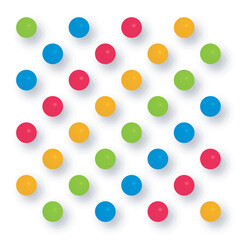 Vector design of colorful balls on a white background