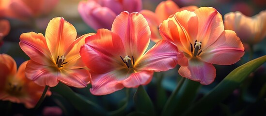 Sunset Tulip Bloom Garden