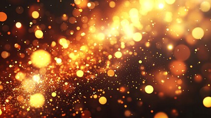 Golden bokeh lights sparkle, celebratory background