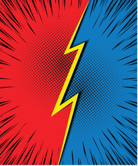 Vector versus letters fight red and blue background in comics style © vector next