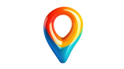 Colorful location pin showing global positioning and navigation