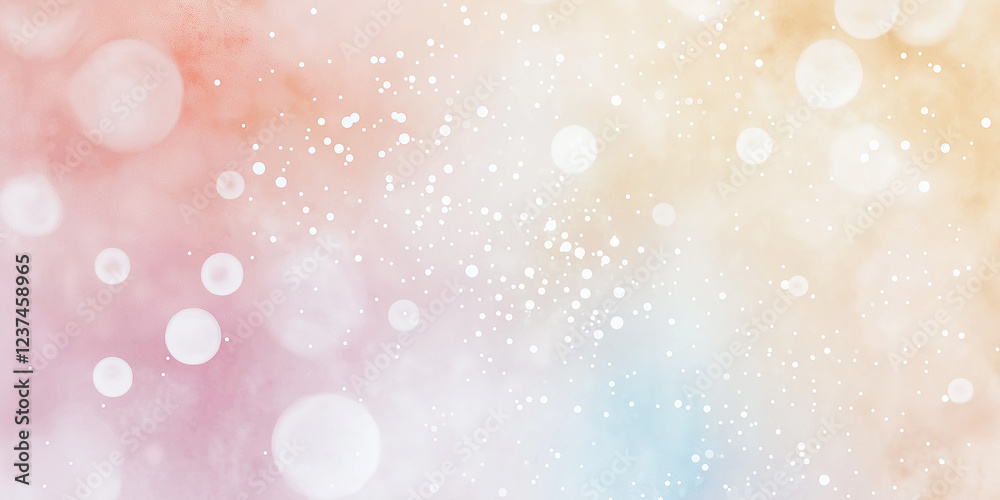 Poster Pastel colored background with sparkling bokeh and glittering particles creating a magical atmosphere
