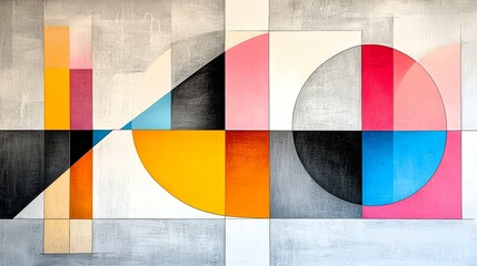Fototapeta premium Bold Geometric Abstract Art in Vibrant Colors
