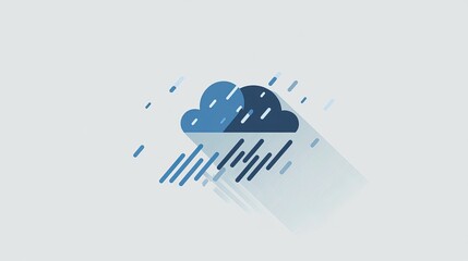 Rainy weather graphic illustration digital art minimalist design soft color palette