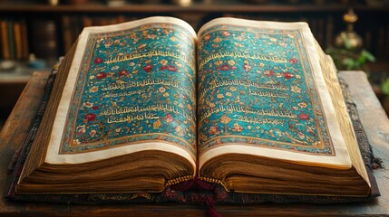 Obraz premium Ancient Illuminated Manuscript: A Glimpse into History