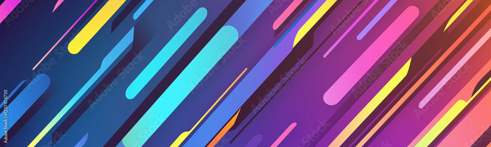 Poster Colorful diagonal lines creating dynamic and modern abstract background