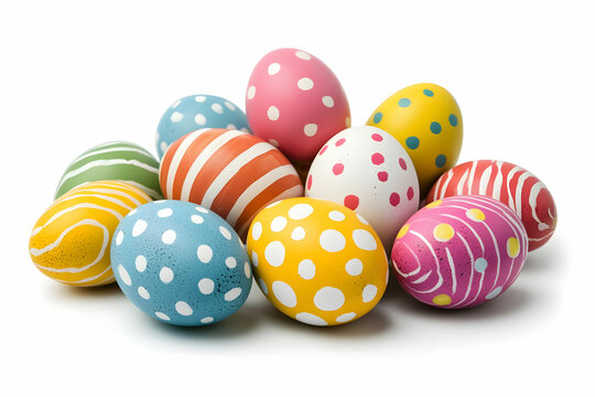 easter eggs isolated on white