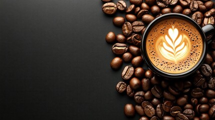 Aromatic Coffee Cup with Latte Art