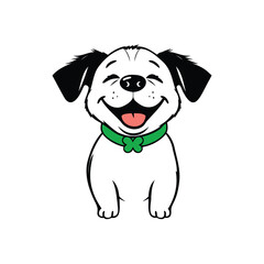 Fototapeta premium Happy Dog with Shamrock Charm for Greeting Cards 