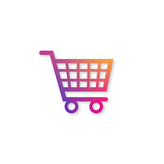 Colorful vector design of shopping cart on isolated white background