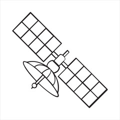 Space satellite  icon vector art illustration.