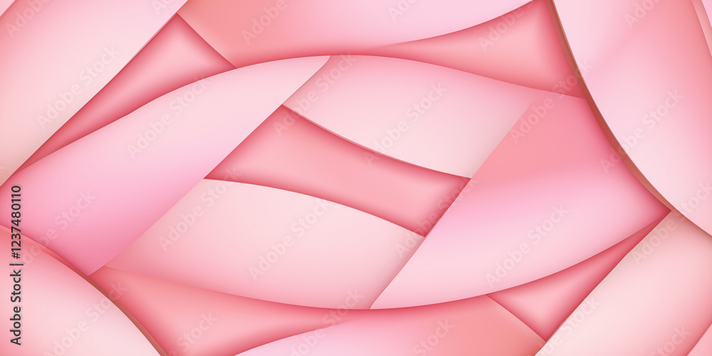 Fototapete Pink overlapping rounded shapes creating abstract background