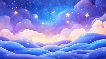 Obraz premium 3D cartoon star cloud background