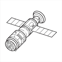 Space satellite  icon vector art illustration.
