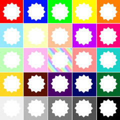 カラフルで目立つ！バッジ型アイコンフレーム素材セット25