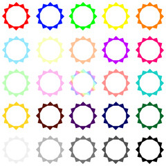 カラフルなバッジ型アイコン素材セット25　B