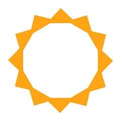 カラフルなバッジ型アイコンB　オレンジ