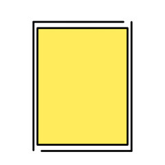 左上と右下にL字線を配したカラフル長方形フレーム　黄色