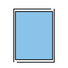 左上と右下にL字線を配したカラフル長方形フレーム　水色