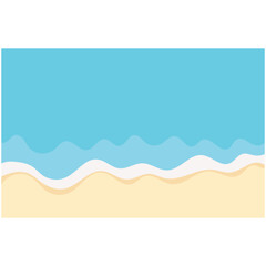 Obraz premium Cartoon Summer Beach Background. Vector Illustration Design