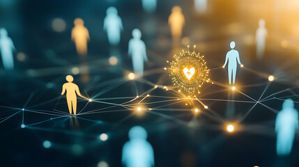 Glowing Network of Connected People Symbolizing Global Healthcare Equity