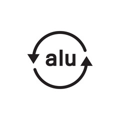 Recyclable aluminium sign icon. vector flat black simple trendy style illustration for web and app.eps