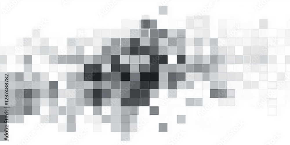 Poster Abstract gray pixelated mosaic background creating modern digital effect