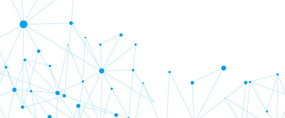 Abstract connecting the dots and blue lines geometric graphic background 