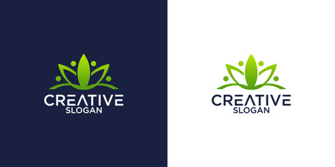 Floral ornament logo and icon set. Abstract beauty flower logo design collection.
