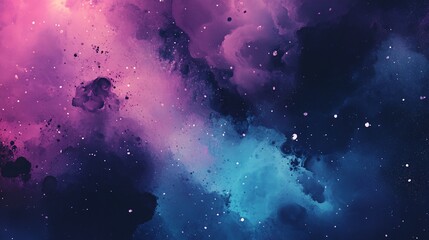 A colorful space background with blue and purple swirls