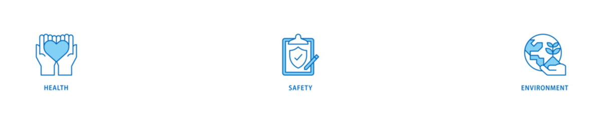 HSE icon set flow process which consists of  Health Safety Environment in the corporate occupational safety and health icon live stroke and easy to edit .