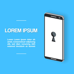 Vector design of smartphone with security lock