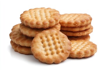 A Stack of Golden Brown Round Crackers