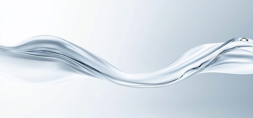Smooth elegant satin wave on light grey background.