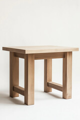 Wood table isolated on white background.