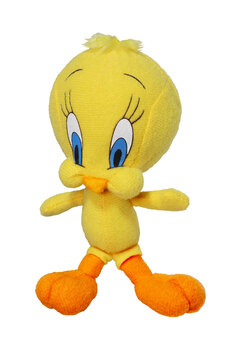 Soft toy of classics cartoon character Tweety. Tweety is a yellow canary in the Warner Bros. Looney Tunes and Merrie Melodies series of animated cartoons. 